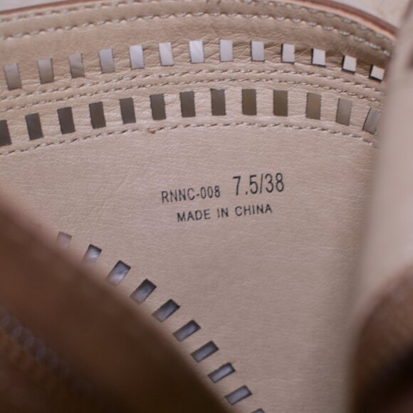 Chinese Laundry Peep Toe Booties Size 7.5 Brown Faux Leather Heeled Boots - Picture 11 of 13